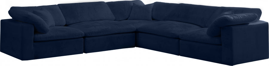Sectionnel réversible rembourré en fibres de velours douillet et confortable, semblable à un nuage