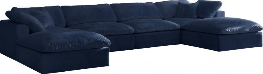 Sectionnel réversible rembourré en fibres de velours douillet et confortable, semblable à un nuage