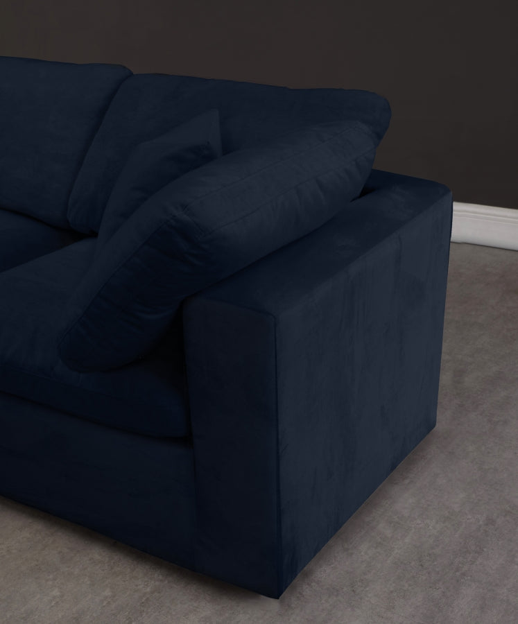 Sectionnel réversible rembourré en fibres de velours douillet et confortable, semblable à un nuage