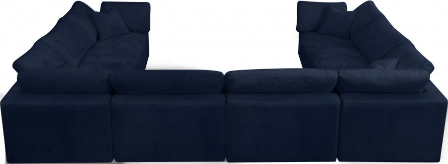 Sectionnel réversible rembourré en fibres de velours douillet et confortable, semblable à un nuage