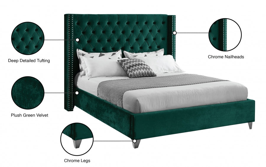 Lit en velours Aiden