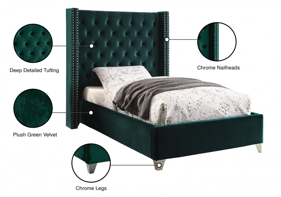 Lit en velours Aiden