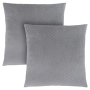COUSSIN - 18"X 18" / VELOURS DIAMANT ARGENT / 2PCS