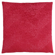 COUSSIN - 18"X 18" / VELOURS PLUME ROUGE / 1PC 