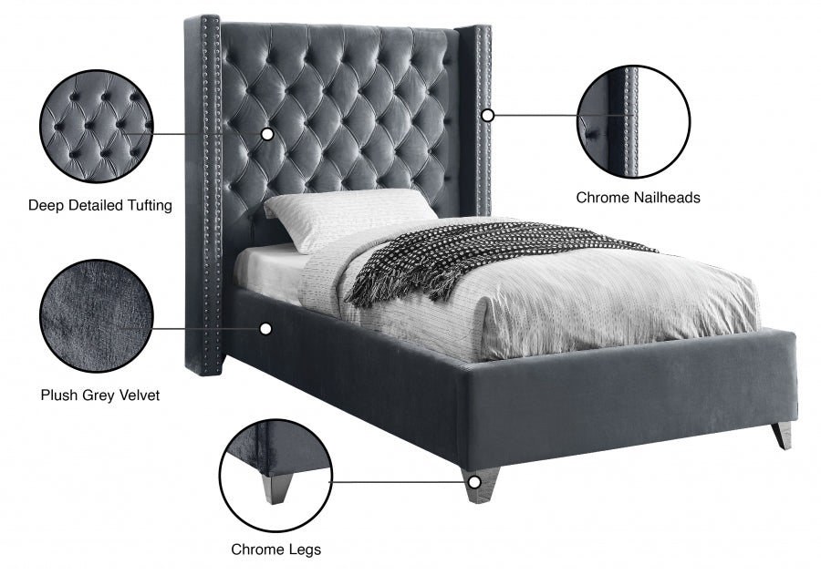 Lit en velours Aiden