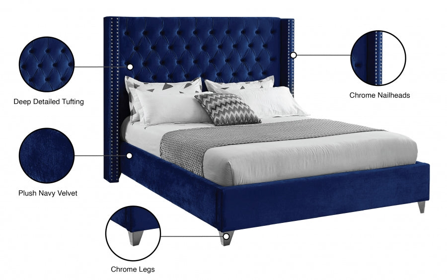 Lit en velours Aiden