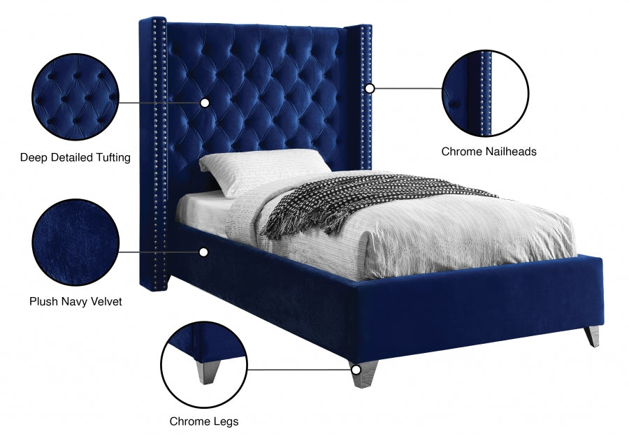 Lit en velours Aiden