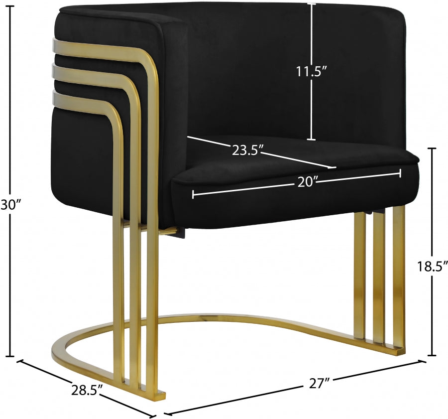 Chaise d'appoint en velours Rays