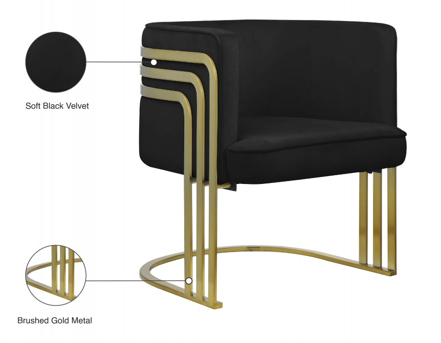 Chaise d'appoint en velours Rays