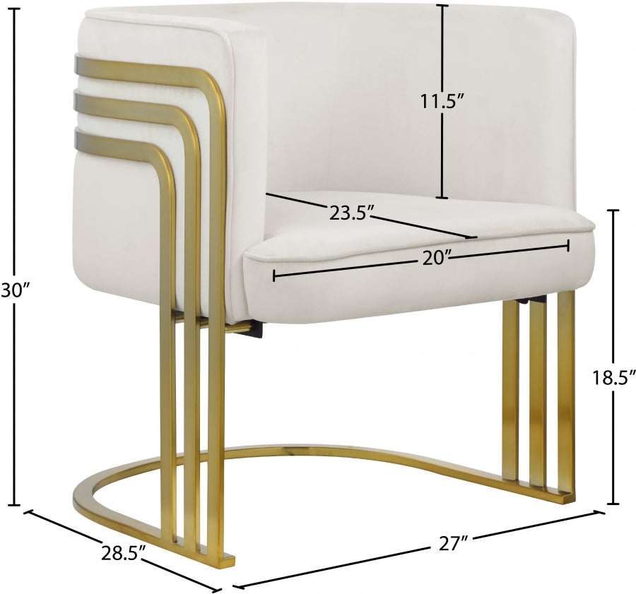 Chaise d'appoint en velours Rays