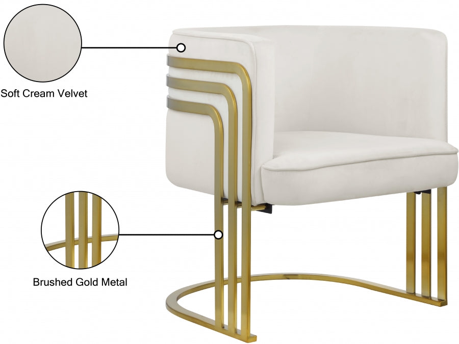 Chaise d'appoint en velours Rays
