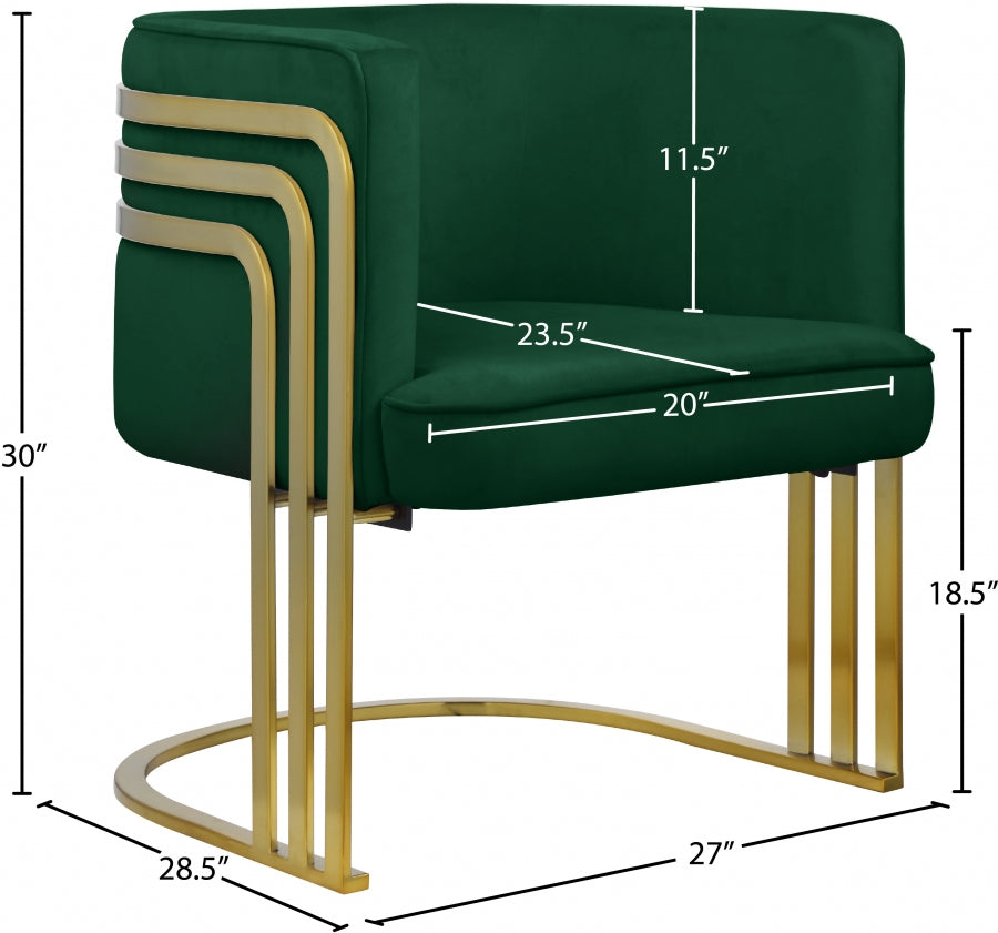 Chaise d'appoint en velours Rays