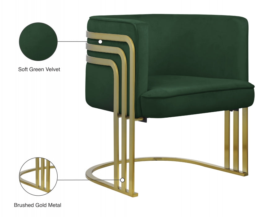 Chaise d'appoint en velours Rays