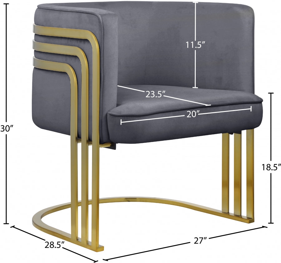 Chaise d'appoint en velours Rays
