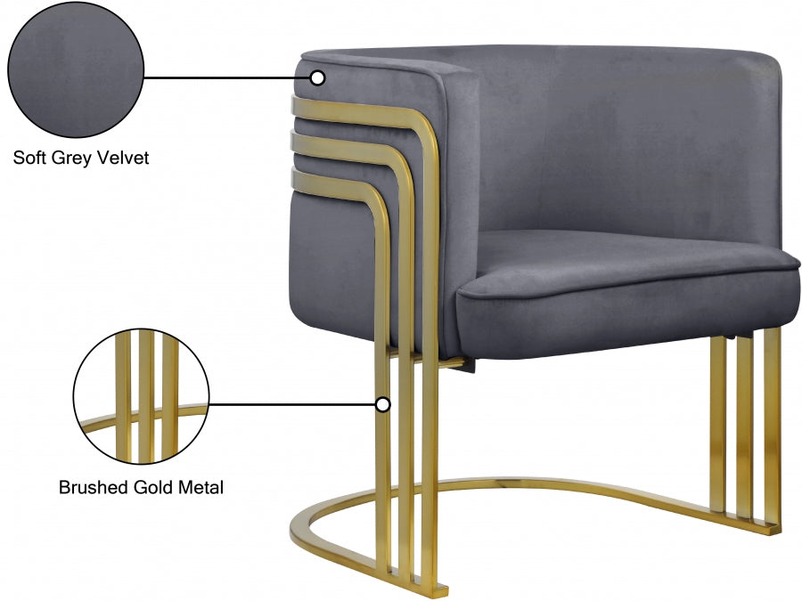 Chaise d'appoint en velours Rays