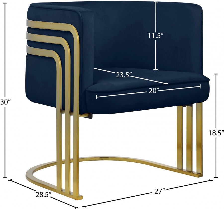 Chaise d'appoint en velours Rays