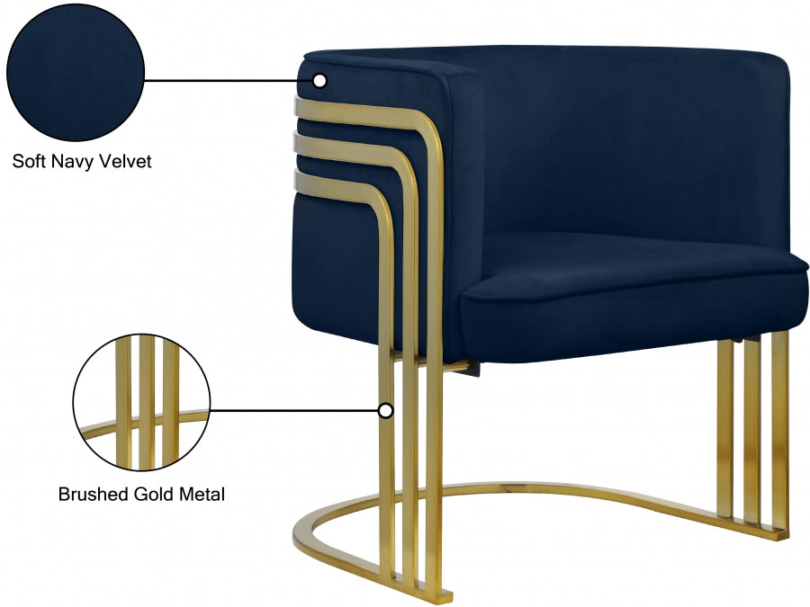 Chaise d'appoint en velours Rays