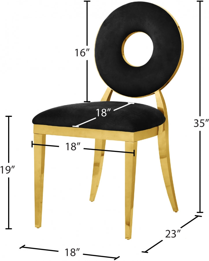 Chaise de salle à manger Carrousel en velours