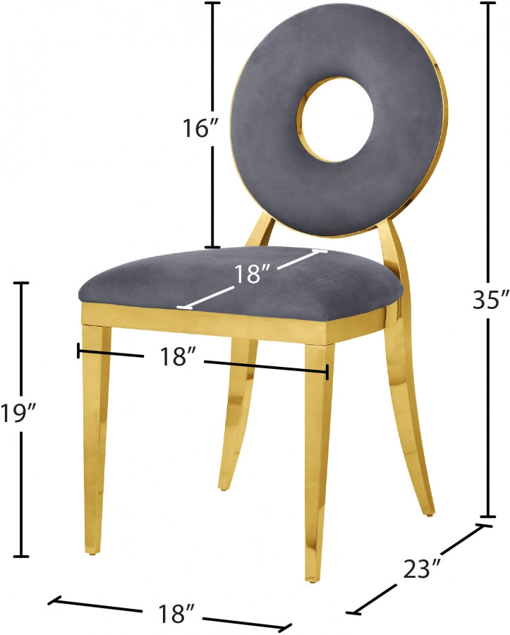 Chaise de salle à manger Carrousel en velours