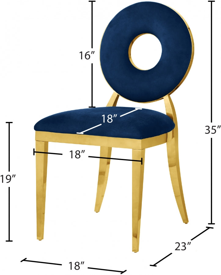 Chaise de salle à manger Carrousel en velours