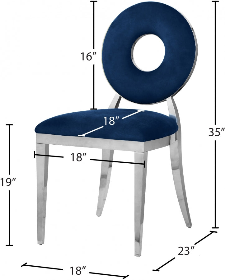 Chaise de salle à manger Carrousel en velours