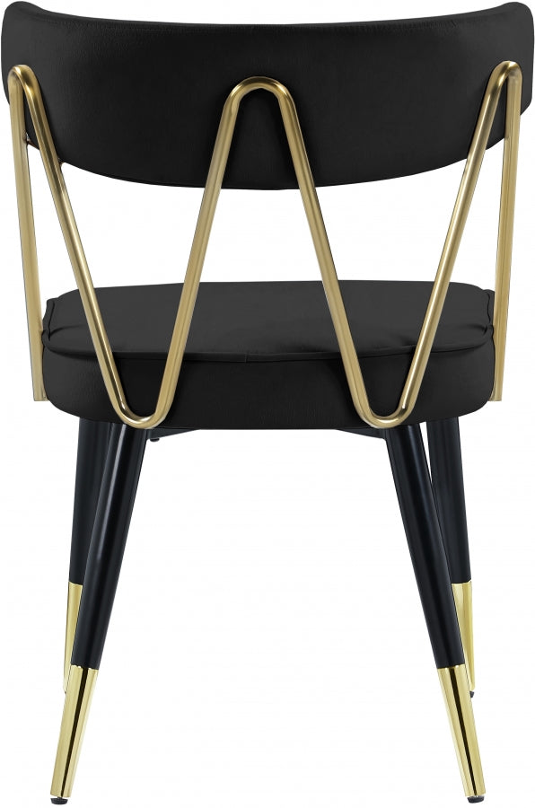 Chaise de salle à manger en velours Rheingold