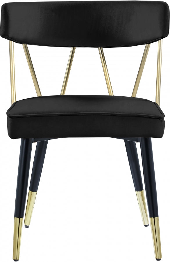 Chaise de salle à manger en velours Rheingold