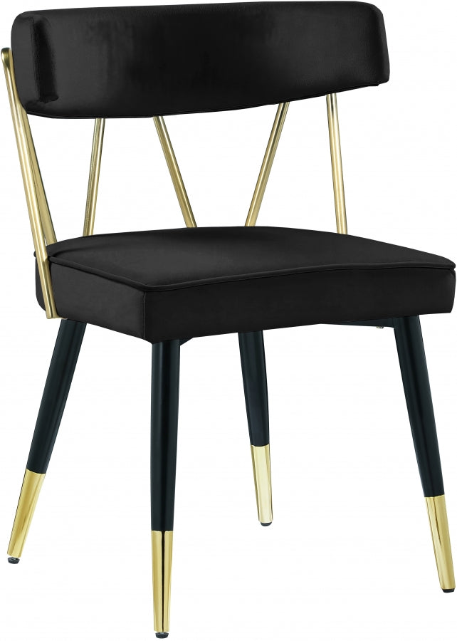 Chaise de salle à manger en velours Rheingold