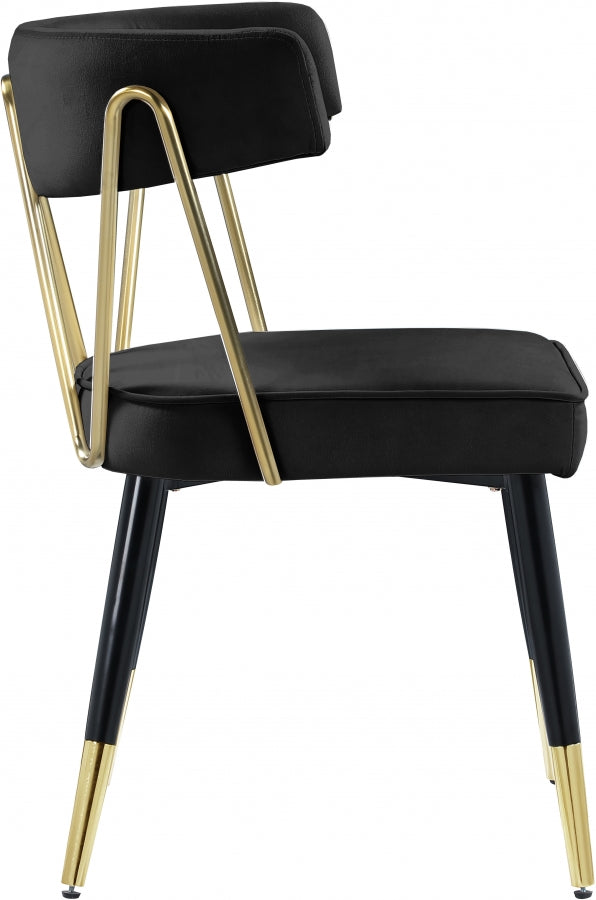 Chaise de salle à manger en velours Rheingold
