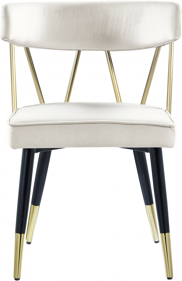 Chaise de salle à manger en velours Rheingold