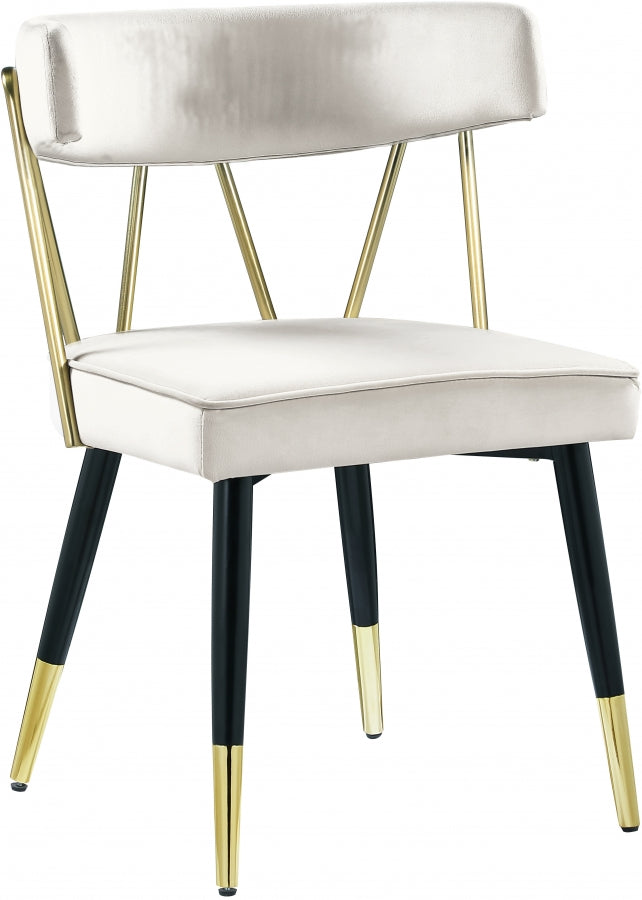 Chaise de salle à manger en velours Rheingold