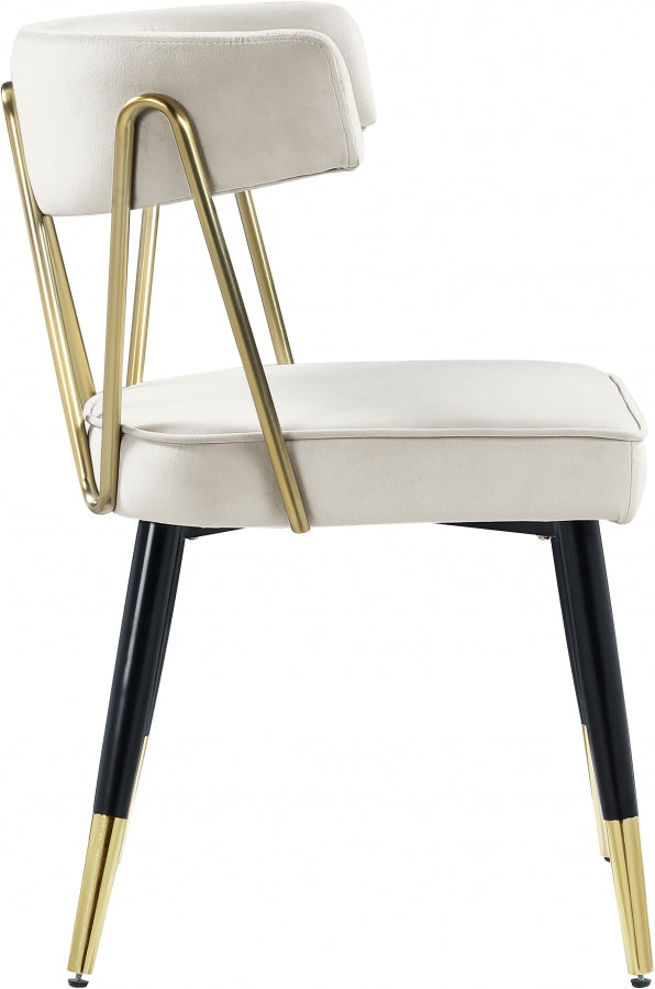 Chaise de salle à manger en velours Rheingold