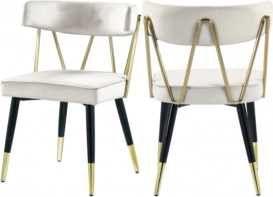 Chaise de salle à manger en velours Rheingold