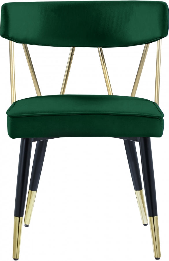Chaise de salle à manger en velours Rheingold