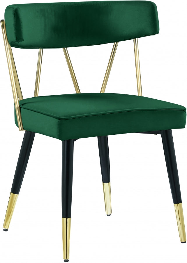 Chaise de salle à manger en velours Rheingold