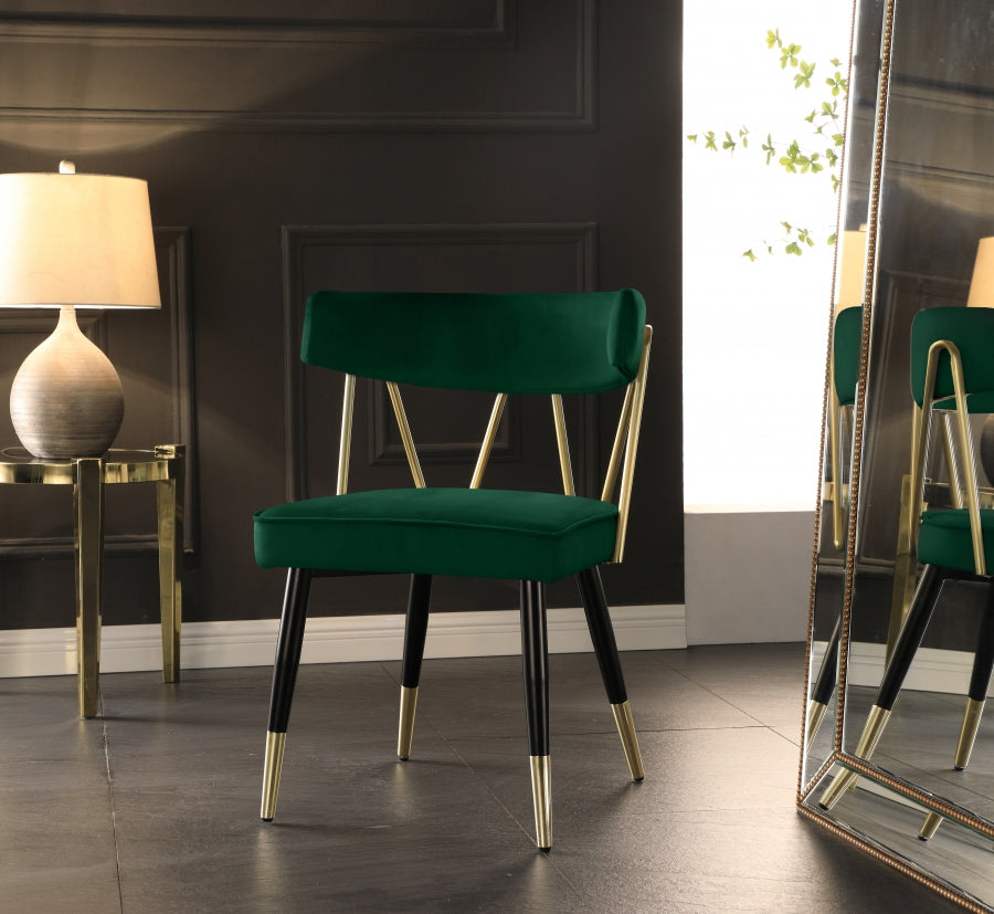 Chaise de salle à manger en velours Rheingold