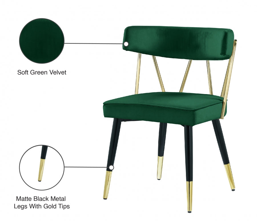 Chaise de salle à manger en velours Rheingold