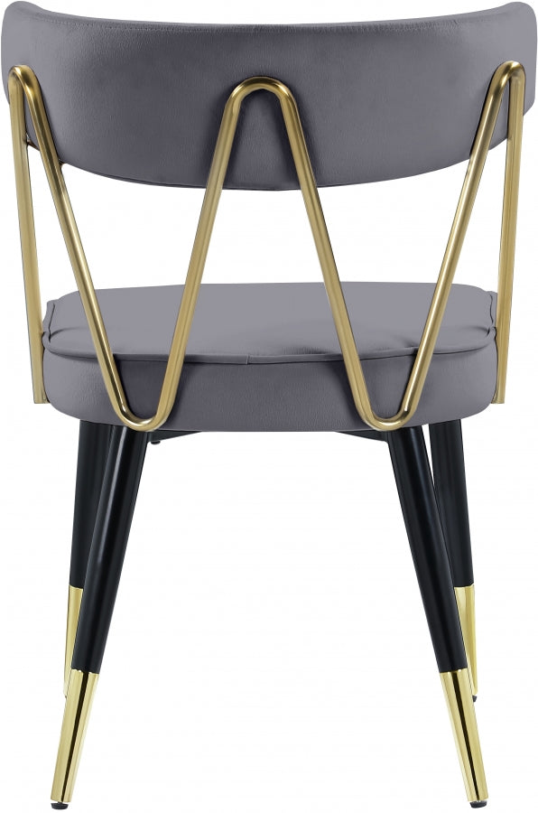 Chaise de salle à manger en velours Rheingold