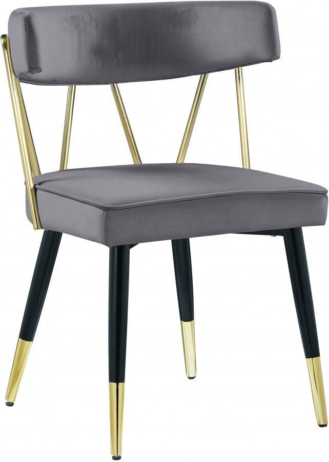 Chaise de salle à manger en velours Rheingold