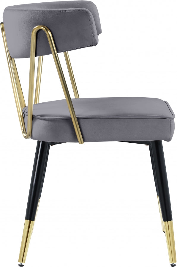 Chaise de salle à manger en velours Rheingold