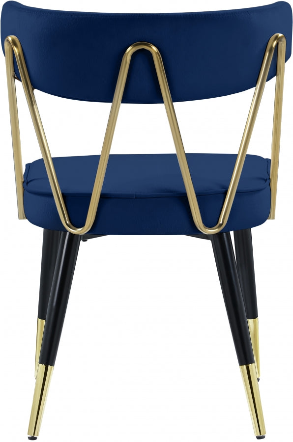 Chaise de salle à manger en velours Rheingold