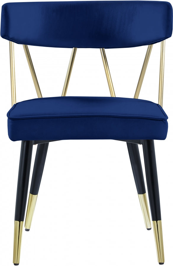 Chaise de salle à manger en velours Rheingold