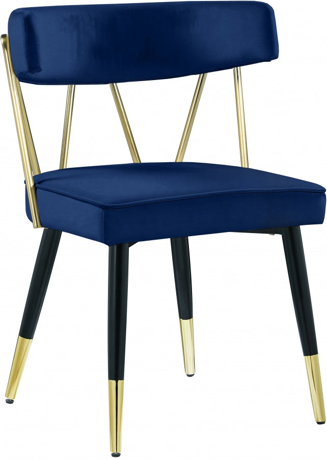 Chaise de salle à manger en velours Rheingold