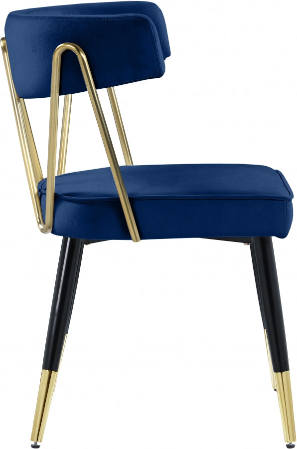 Chaise de salle à manger en velours Rheingold