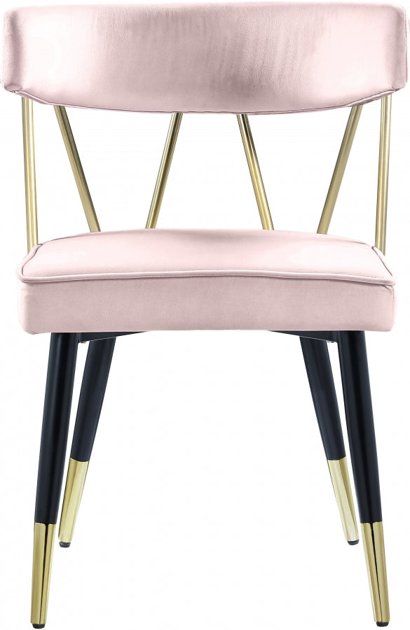 Chaise de salle à manger en velours Rheingold