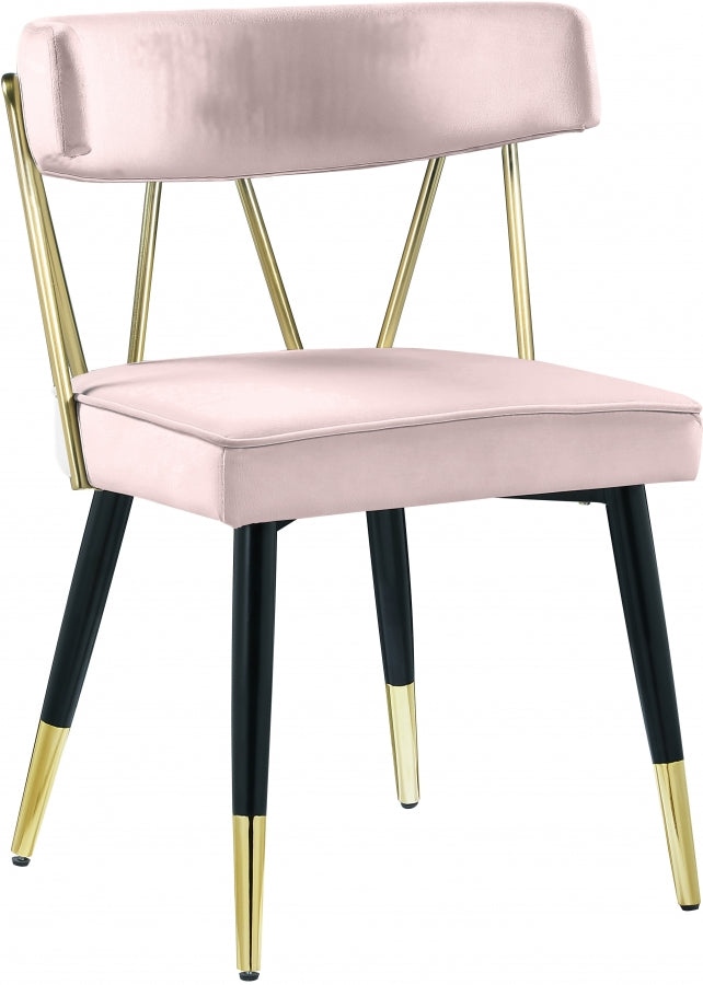 Chaise de salle à manger en velours Rheingold