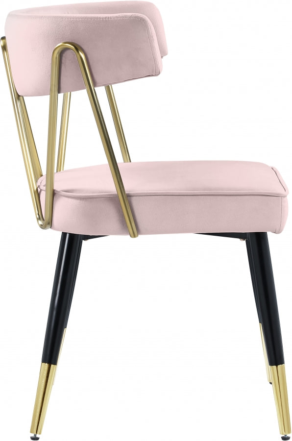 Chaise de salle à manger en velours Rheingold