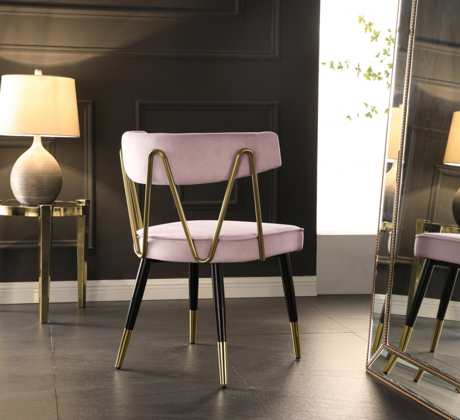 Chaise de salle à manger en velours Rheingold