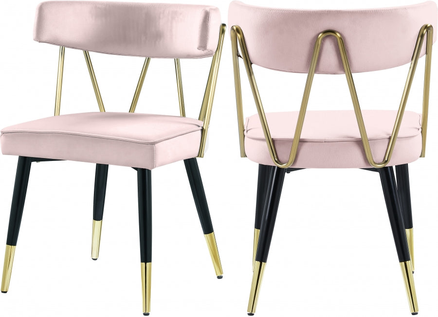 Chaise de salle à manger en velours Rheingold