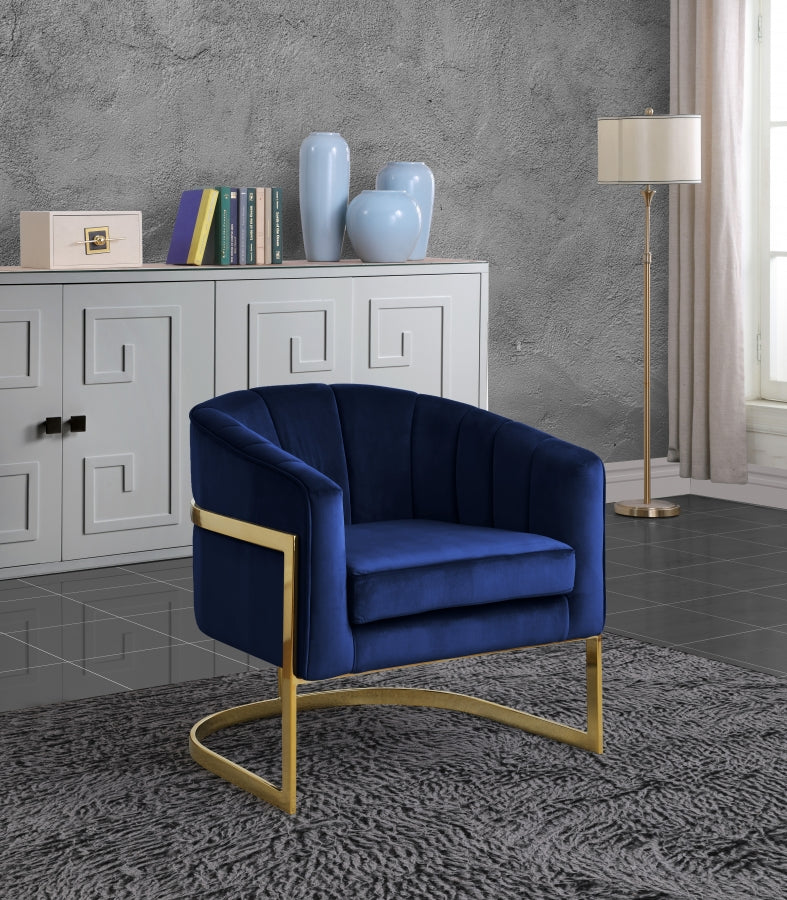 Chaise d'appoint en velours Carter
